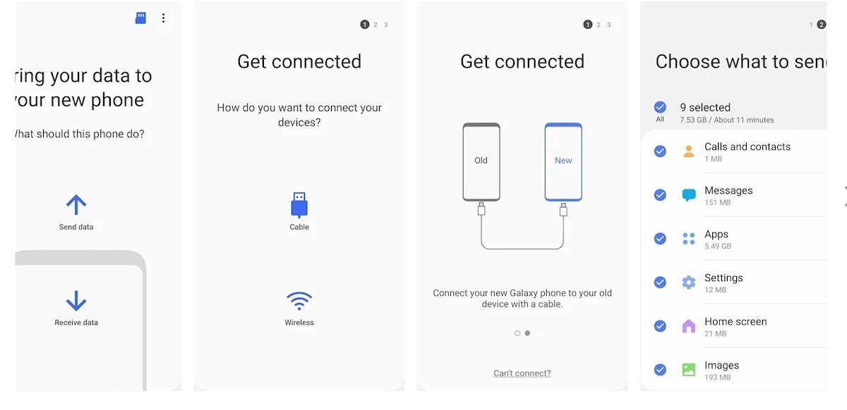 trasferimento dati android samsung smart switch