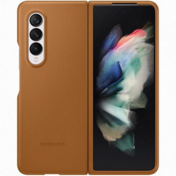 Galaxy Z Fold3 Leather Cover Camel
