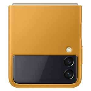 Galaxy Z Flip3 5G Leather Cover Mustard