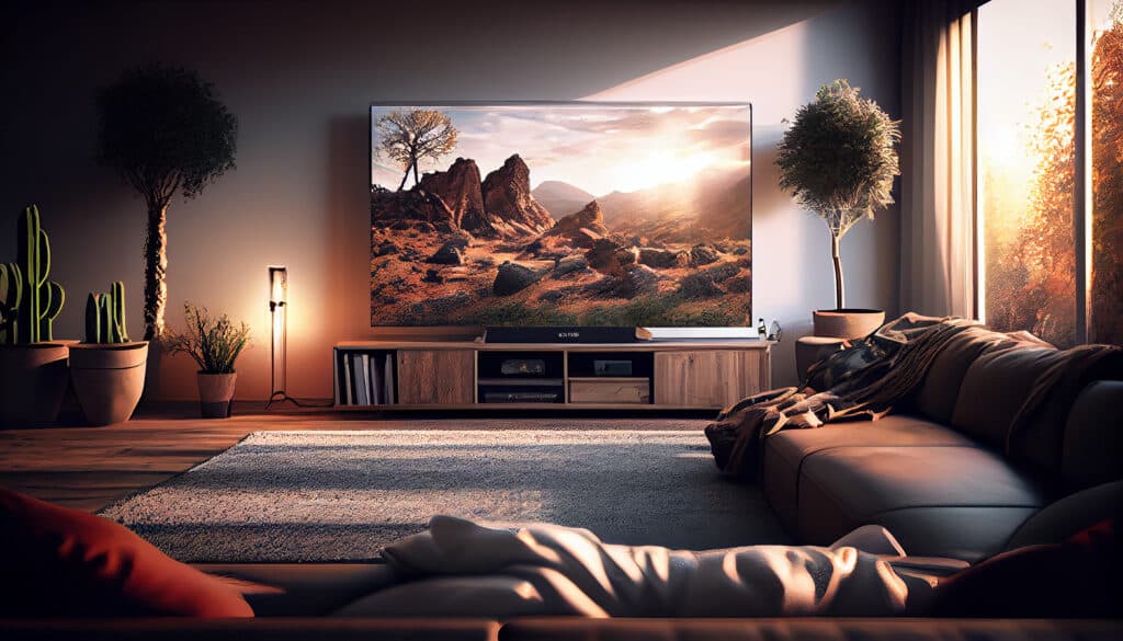 Televisore Samsung OLED 2025 in soggiorno moderno